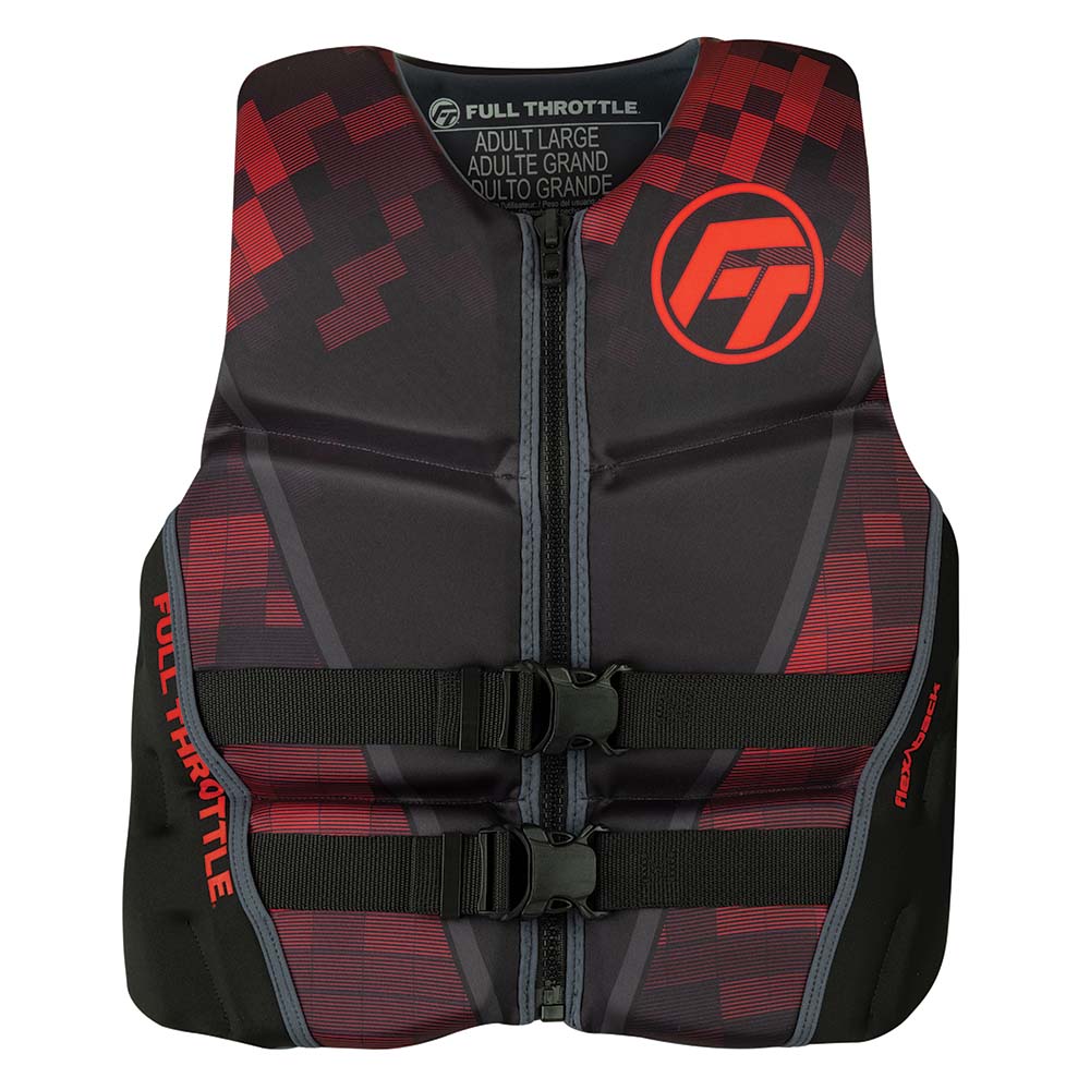 Full Throttle Mens RapidDry FlexBack Life Jacket XL BlackRed 14250010005022