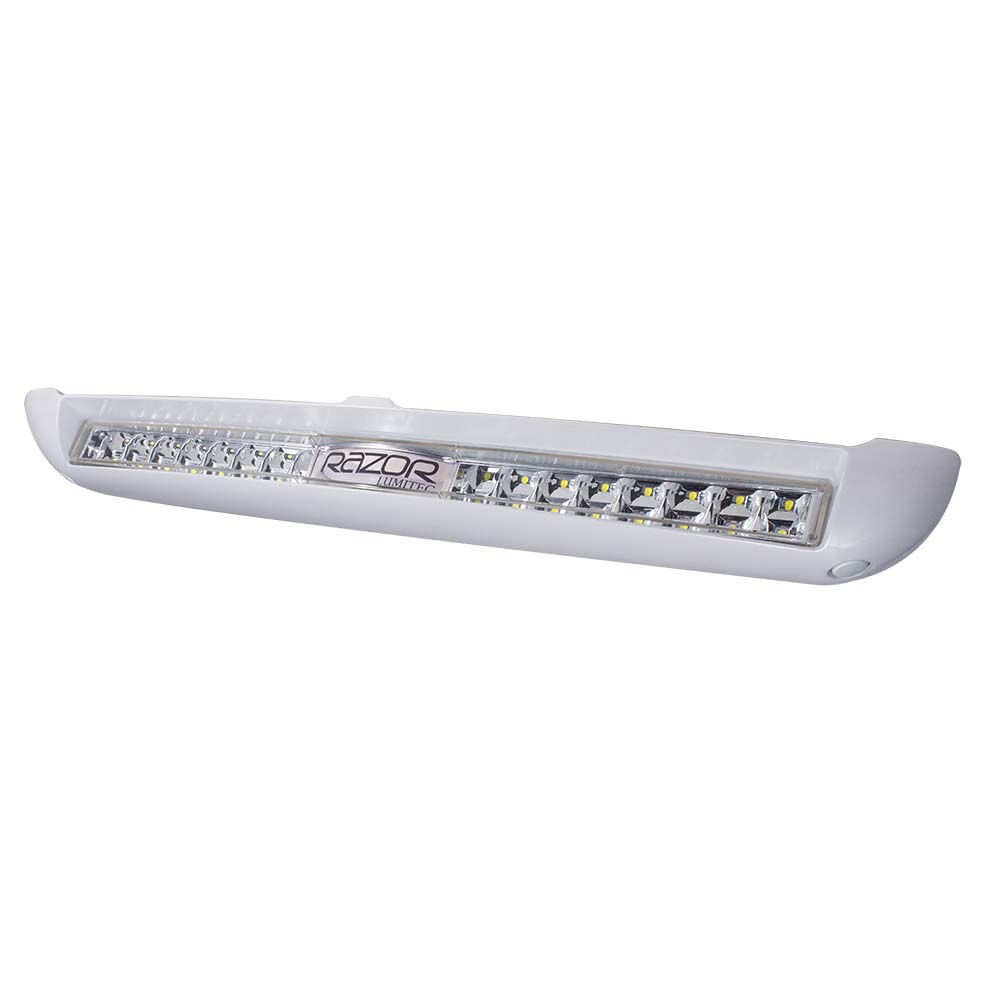 Lumitec Razor Light Bar Flood White Housing wInverted Logo Flush Mount