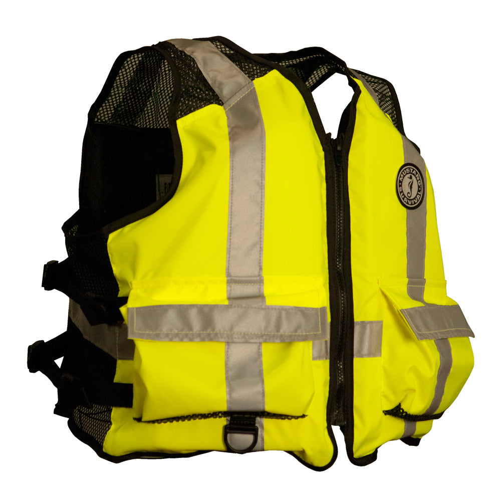 Mustang High Visibility Industrial Mesh Vest Fluorescent YellowGreenBlack XLLarge