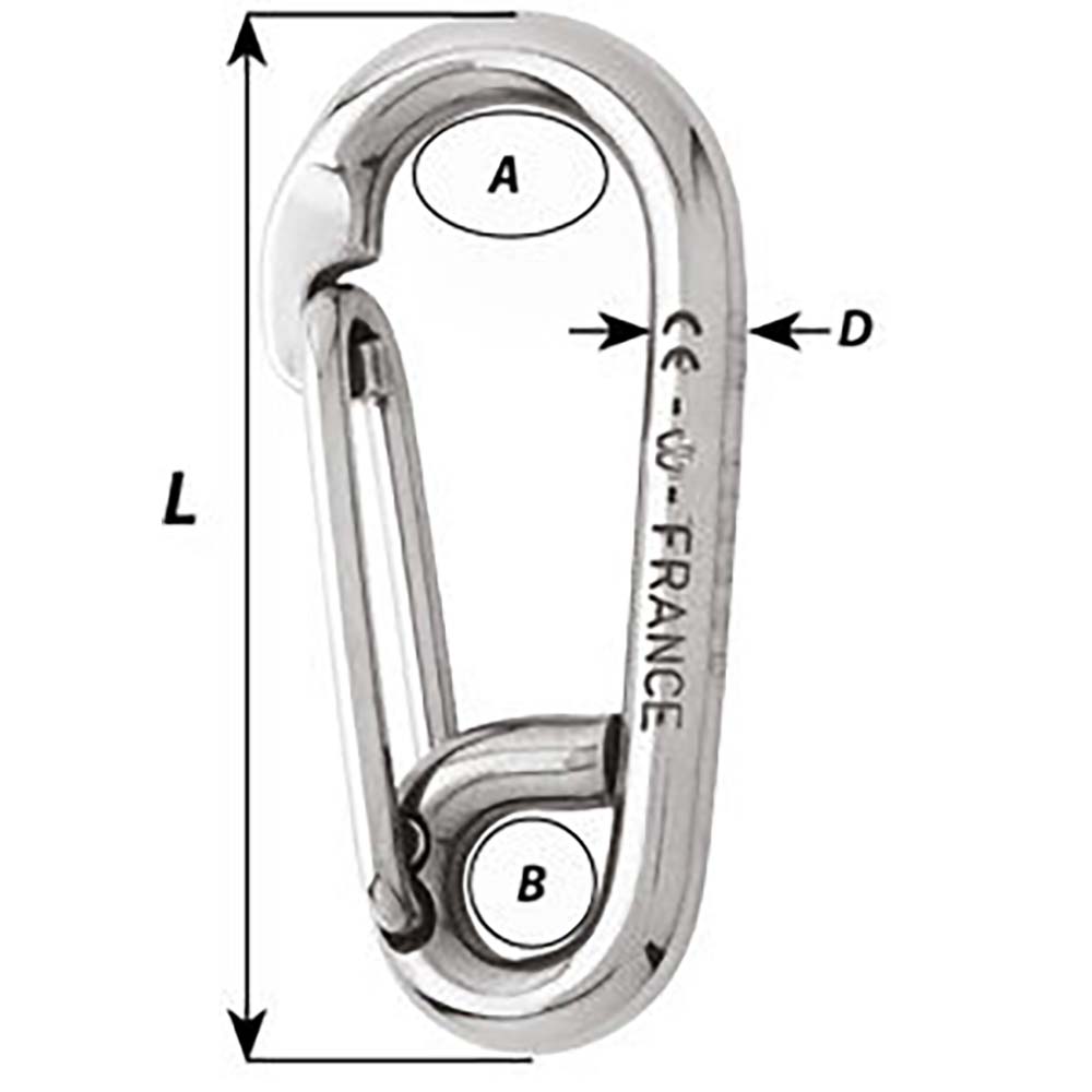 Wichard Symmetric Carbine Hook Length 80mm 516