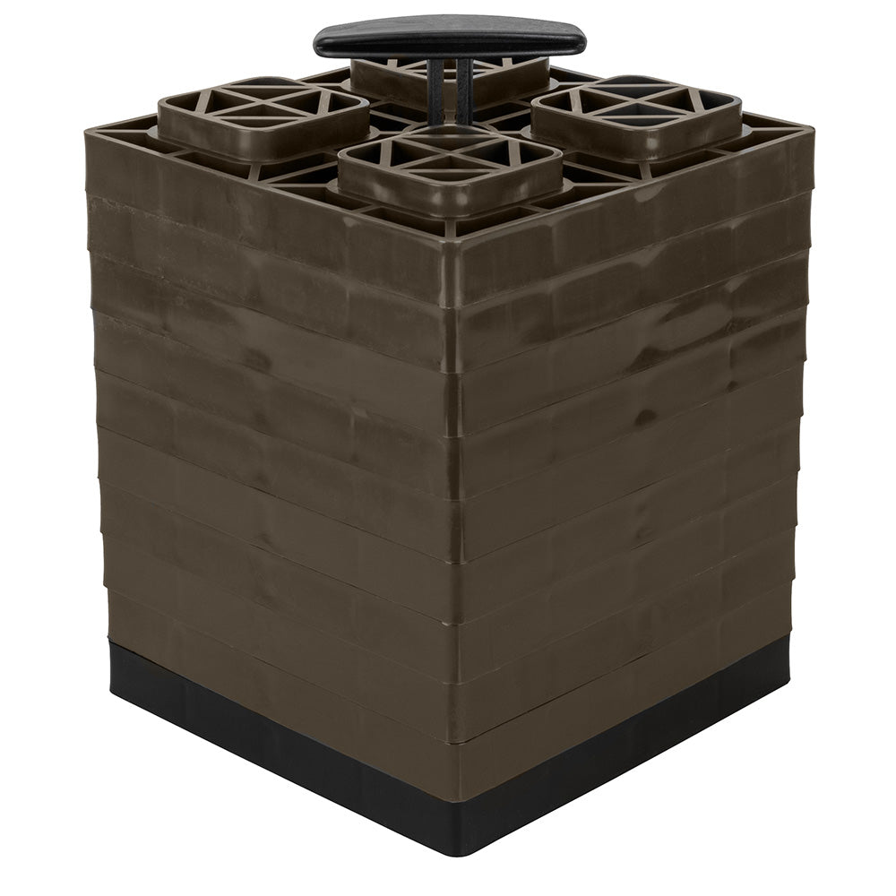 Camco FasTen Leveling Blocks wTHandle 2x2 Brown 10Pack
