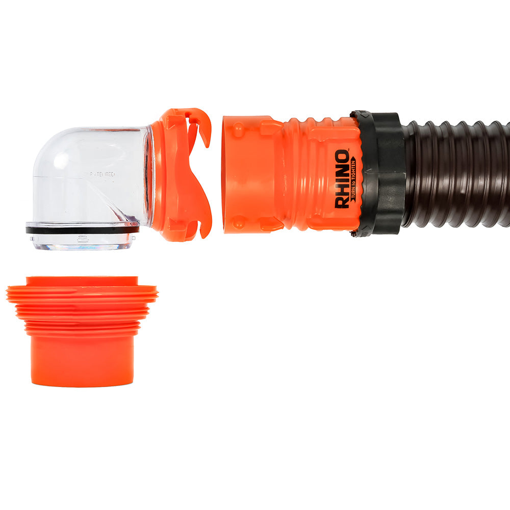 Camco RhinoFLEX 20 Sewer Hose Kit w4 In 1 Elbow Caps