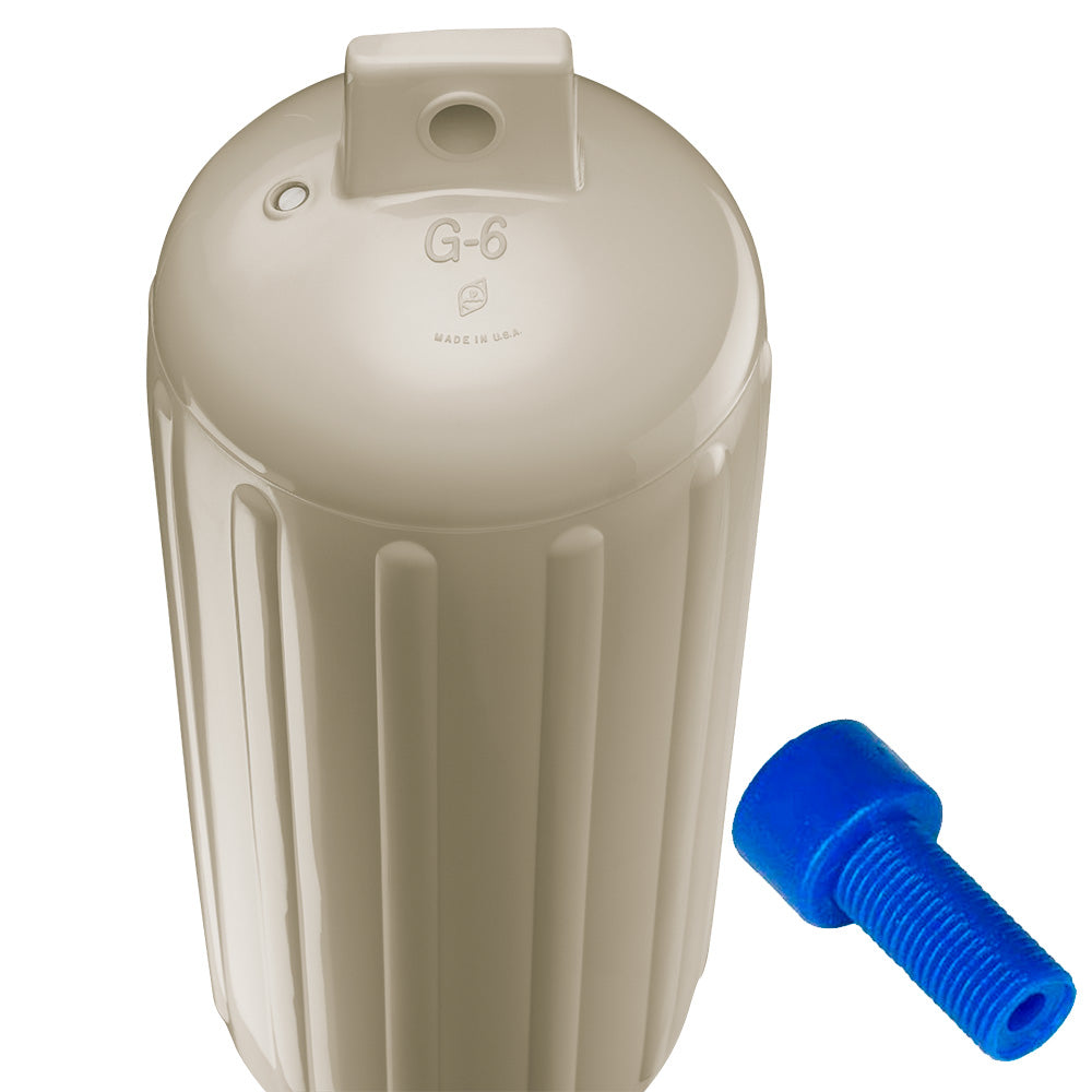 Polyform G6 Twin Eye Fender 11 x 30 Sand wAdapter