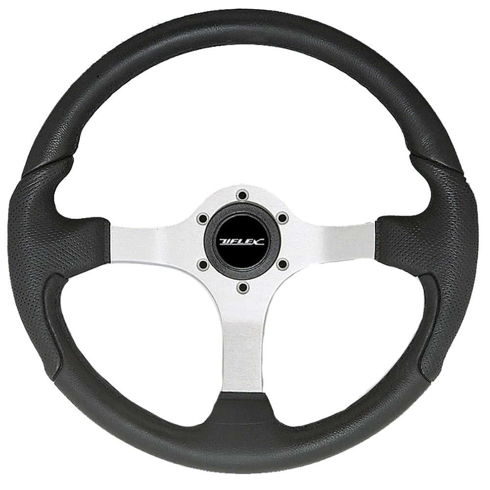 Uflex Nisida Steering Wheel 138 Black Polyurethane Grip wBlack Aluminum Spokes