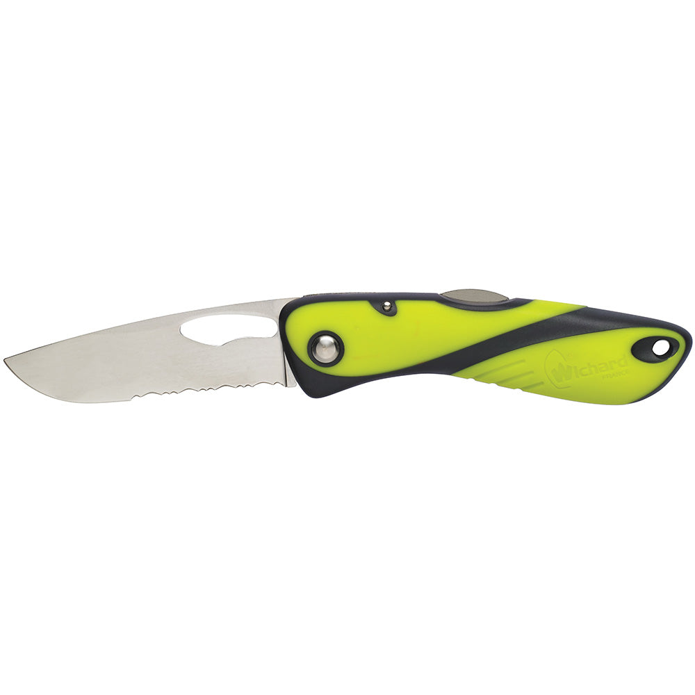 Wichard Offshore Knife Single Serrated Blade Fluorescent