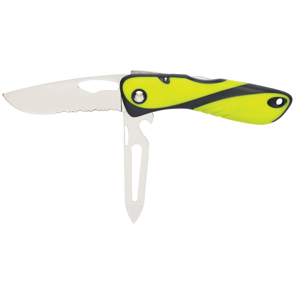 Wichard Offshore Knife Serrated Blade ShacklerSpike Fluorescent