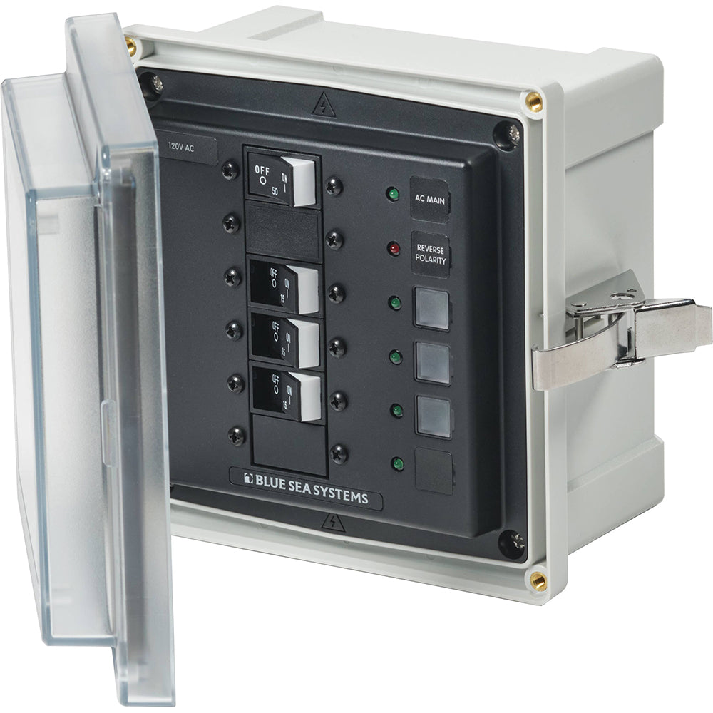 Blue Sea 3130 SMS Panel Enclosure wMain 3 Branch 15A 120V AC