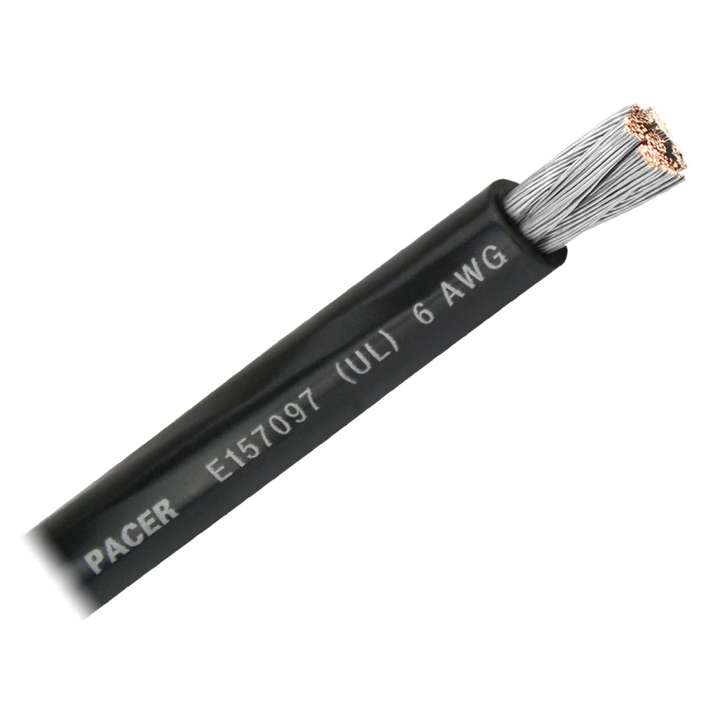 Pacer Black 6 AWG Battery Cable Sold By The Foot