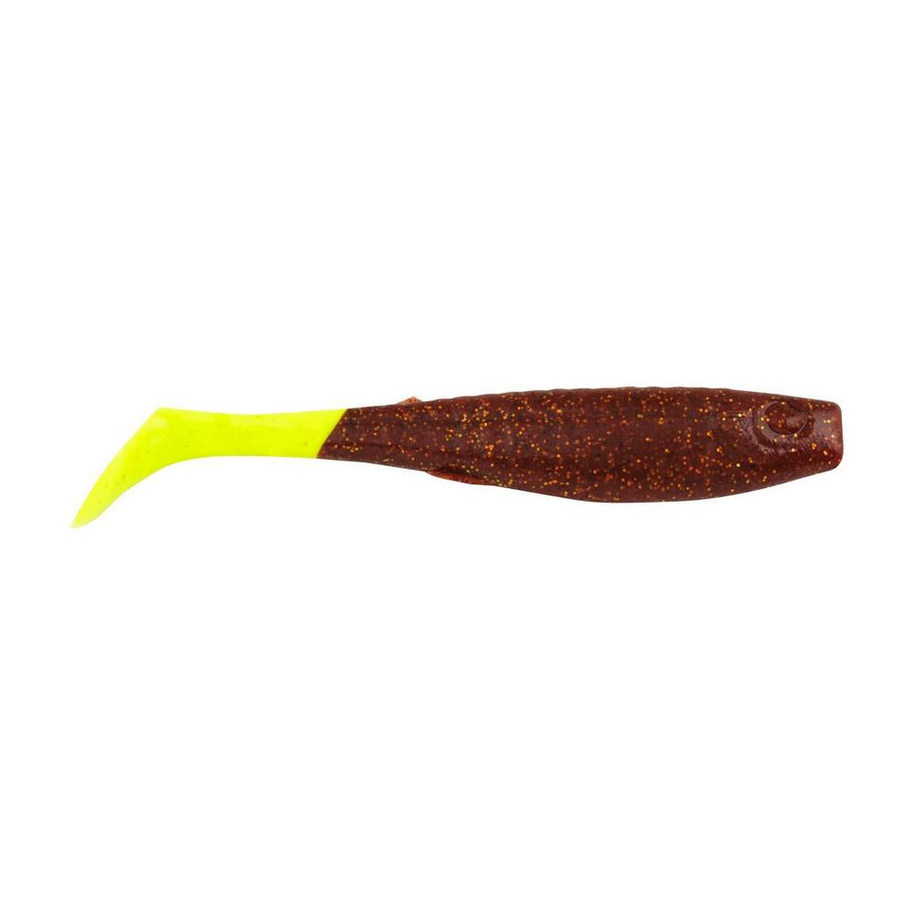 Berkley Gulp Saltwater Paddleshad 4 Root Beer GoldChartreuse