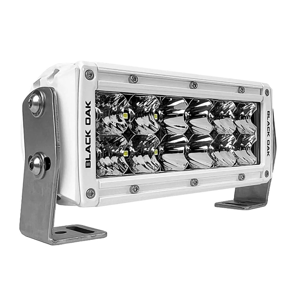 Black Oak Pro Series 30 Double Row 6 LED Light Bar Combo Optics White Housing