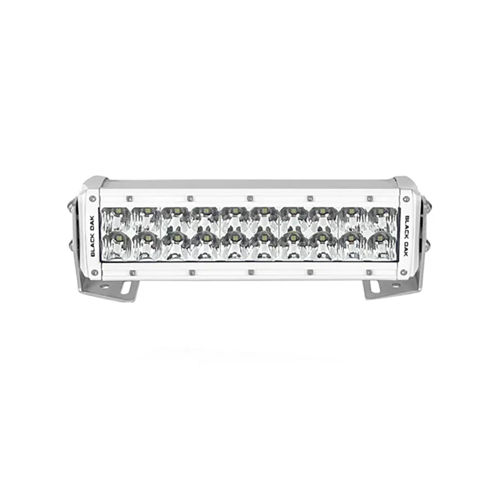 Black Oak Pro Series 30 Double Row 10 LED Light Bar Combo Optics White Housing