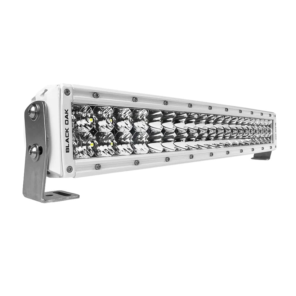 Black Oak Pro Series 30 Curved Double Row 20 LED Light Bar Combo Optics White Housing