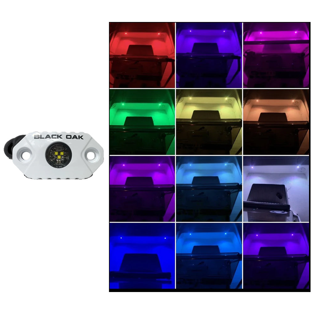 Black Oak Rock Accent Light RGB White Housing