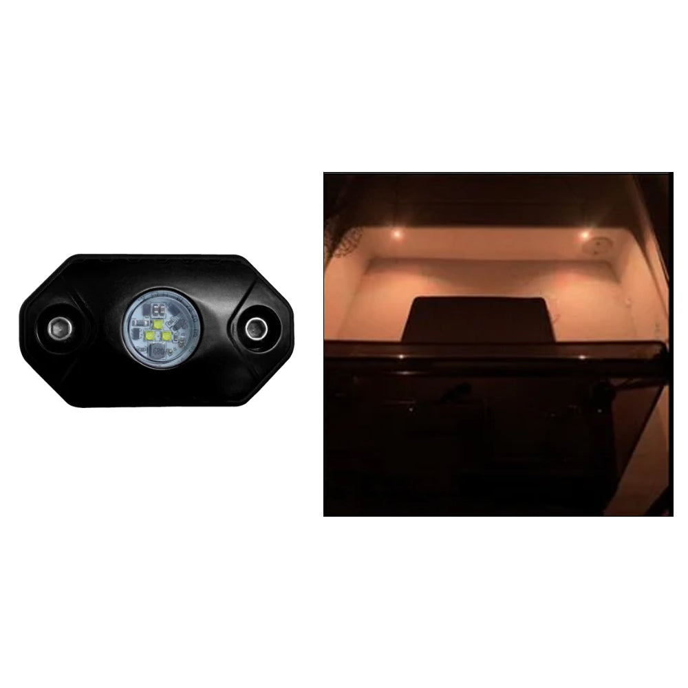 Black Oak Rock Accent Light Amber Black Housing
