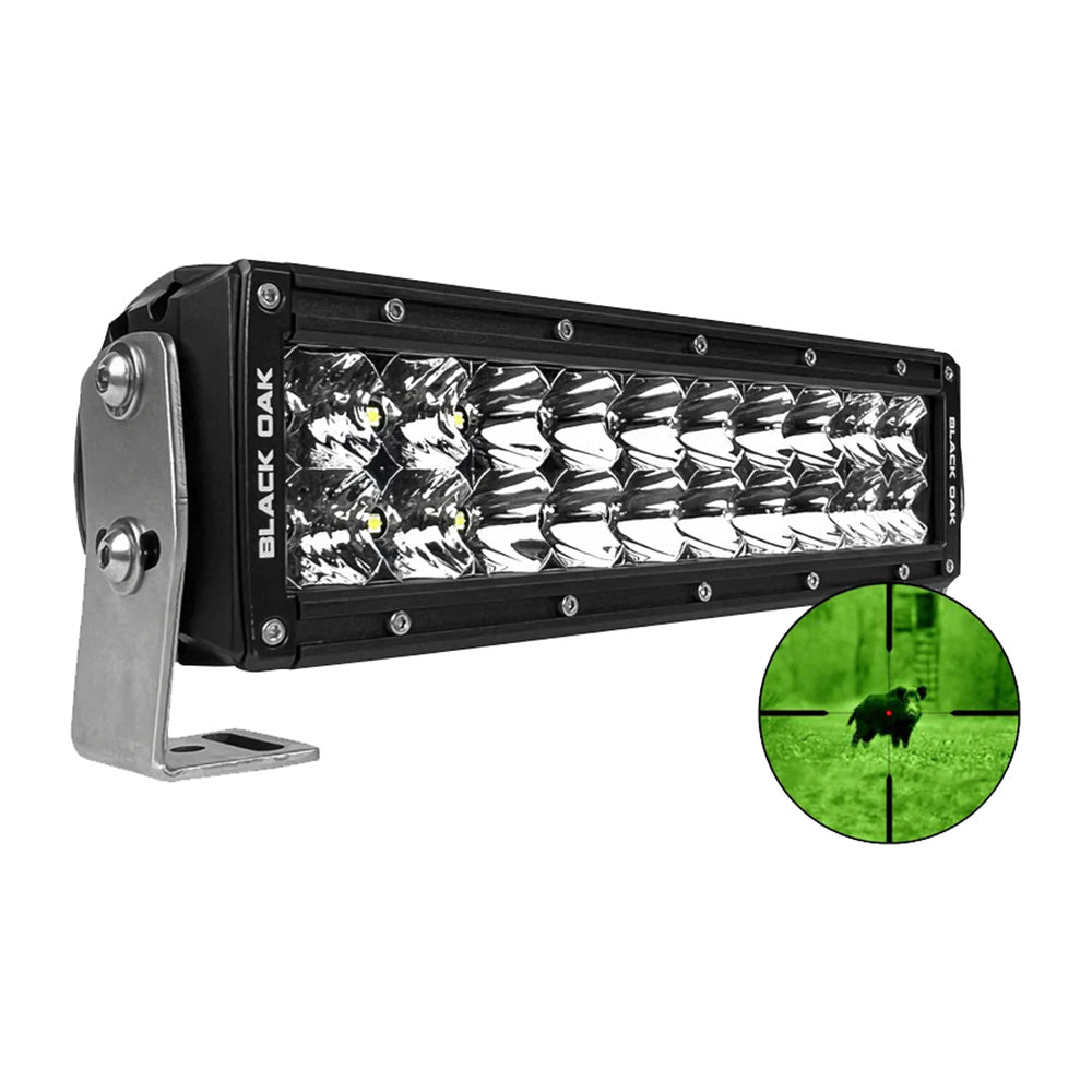 Black Oak Pro Series 30 10 850nm Infrared Double Row LED Light Bar Combo Optics Black Housing