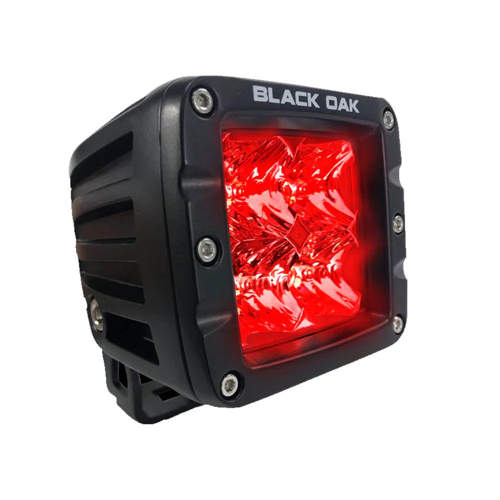 Black Oak 2 Red LED Predator Hunting Pod Light Flood Optics Black Housing Pro Series 30