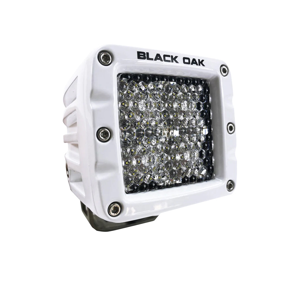 Black Oak 2 Marine LED Pod Light Diffused Optics White Housing Pro Series 30