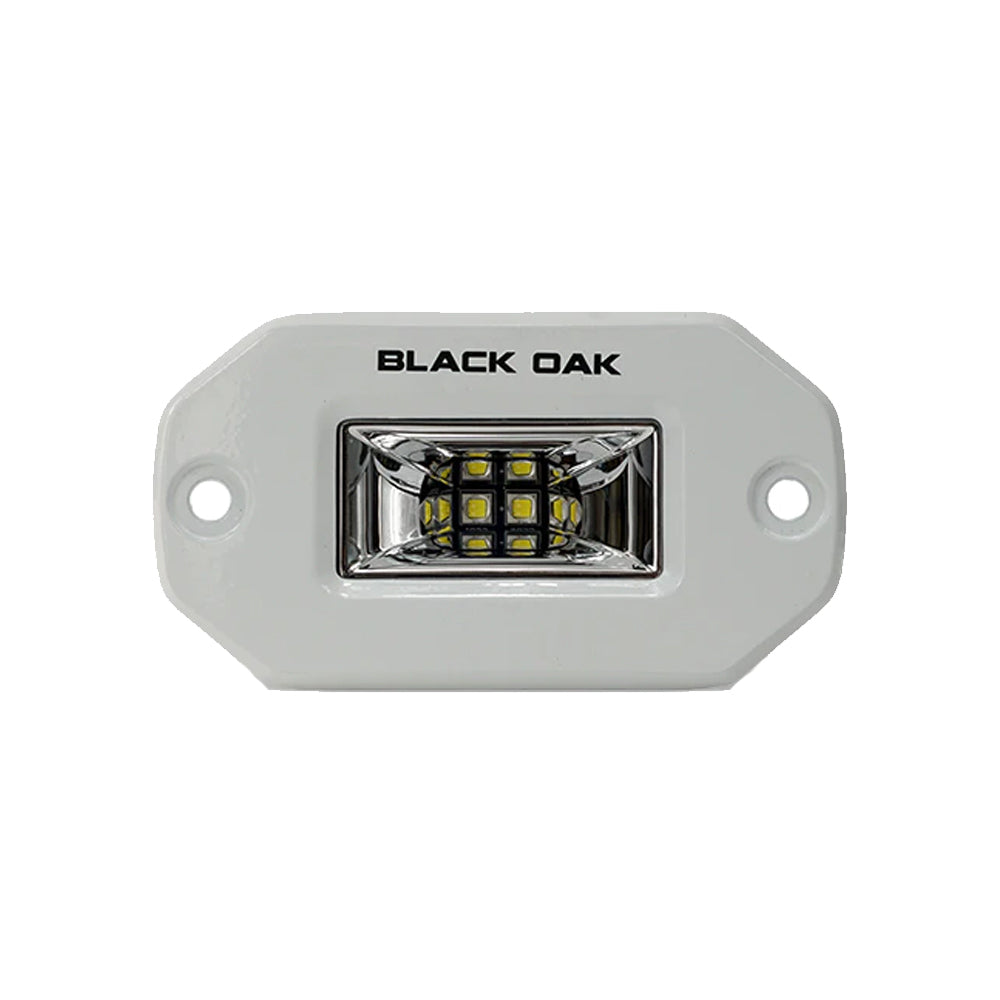 Black Oak 2 Marine Flush Mount Spreader Light White Housing Pro Series 30