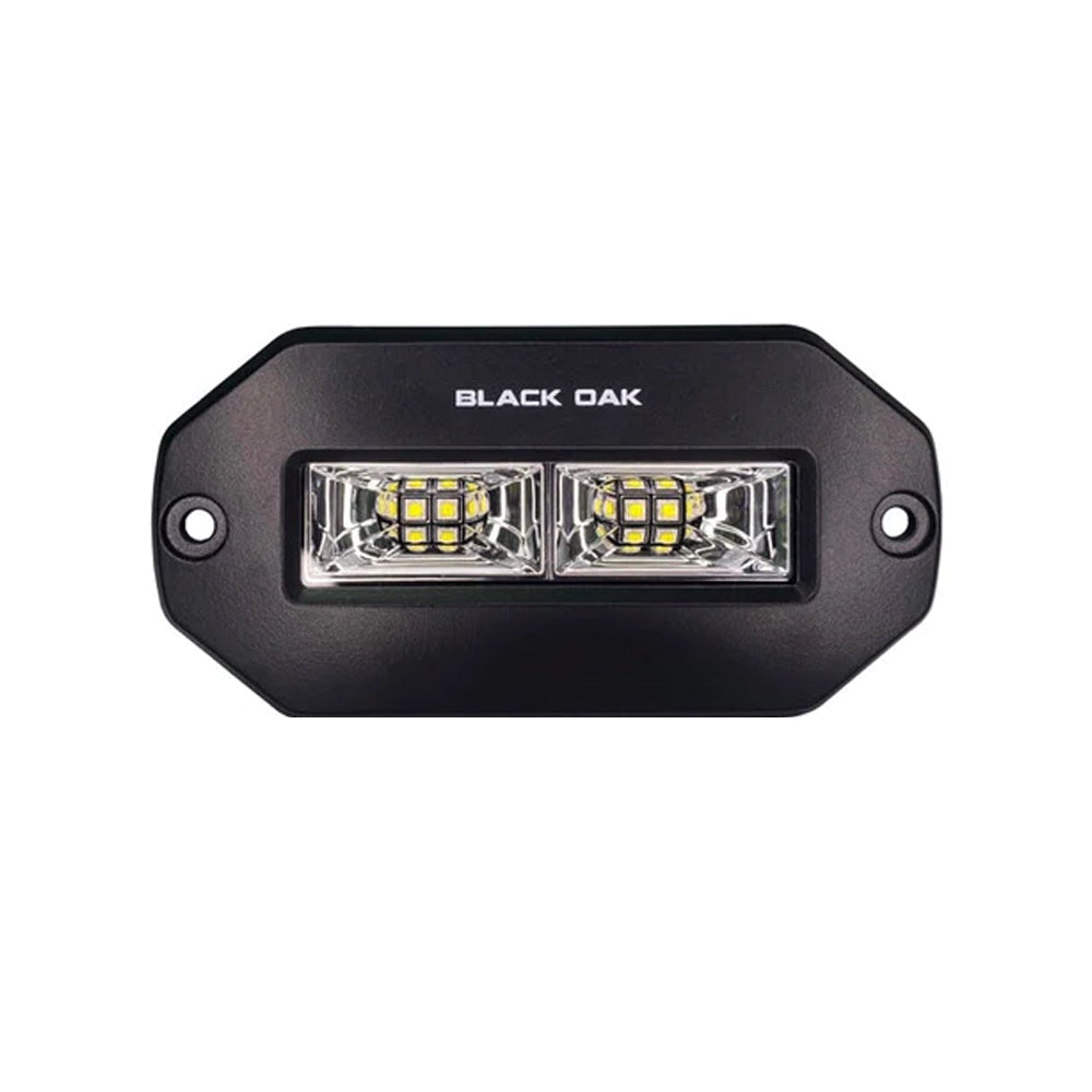 Black Oak 4 Marine Flush Mount Spreader Light Black Housing Pro Series 30