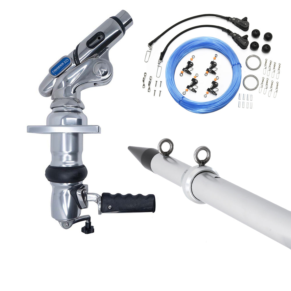 Tigress XD Crank Top Mount System 18 Silver Outriggers Pro Series Double Rigging Kit
