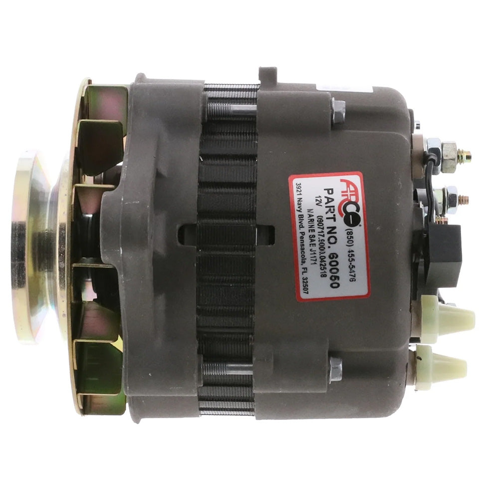 ARCO Marine Premium Replacement Alternator wSingle Groove Pulley 12V 55A