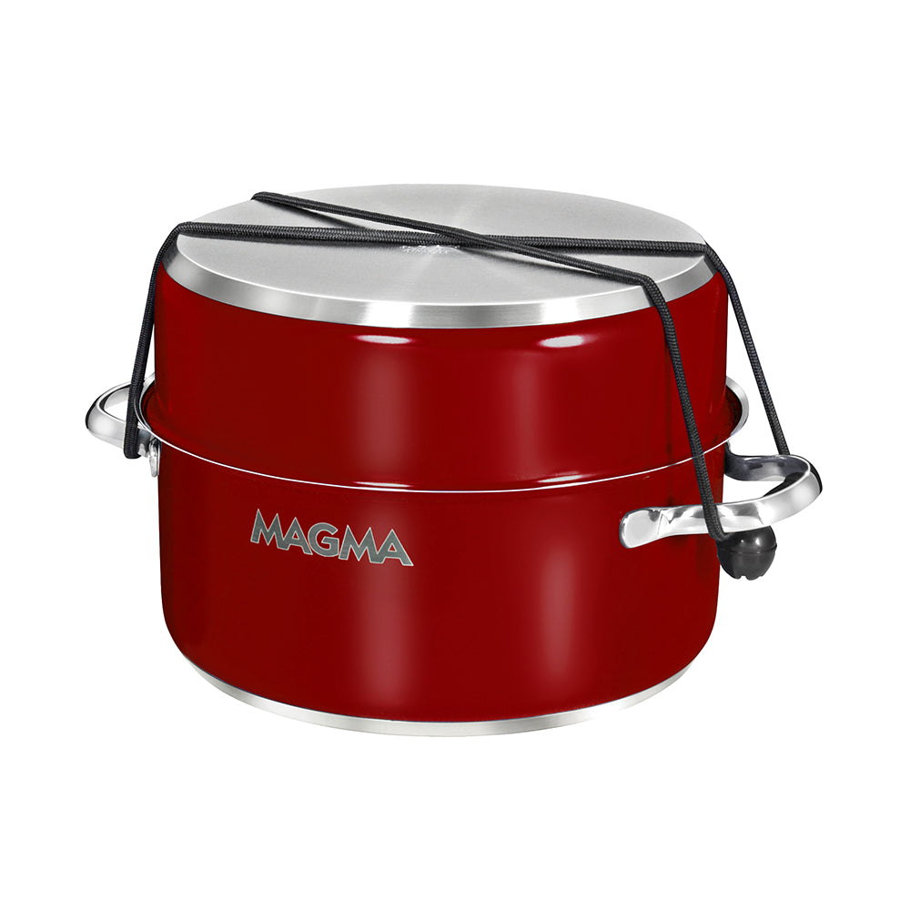 Magma Nestable 10 Piece Induction NonStick Enamel Finish Cookware Set Magma Red