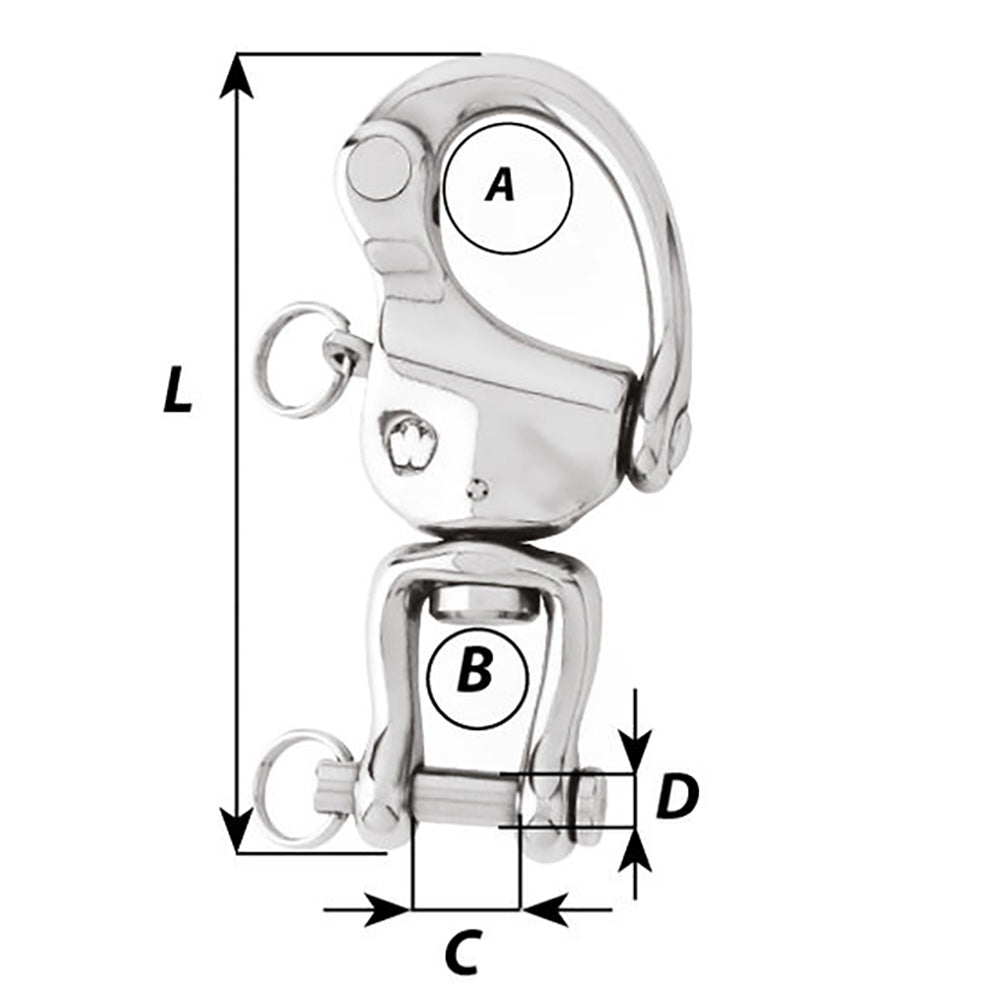 Wichard HR Snap Shackle With Clevis Pin Swivel 120mm Length 42332