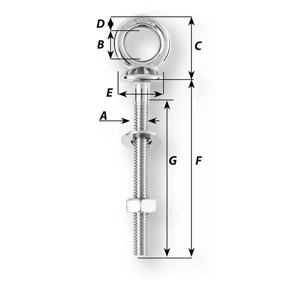 Wichard Eye Bolt M10 x 150mm Length 100mm