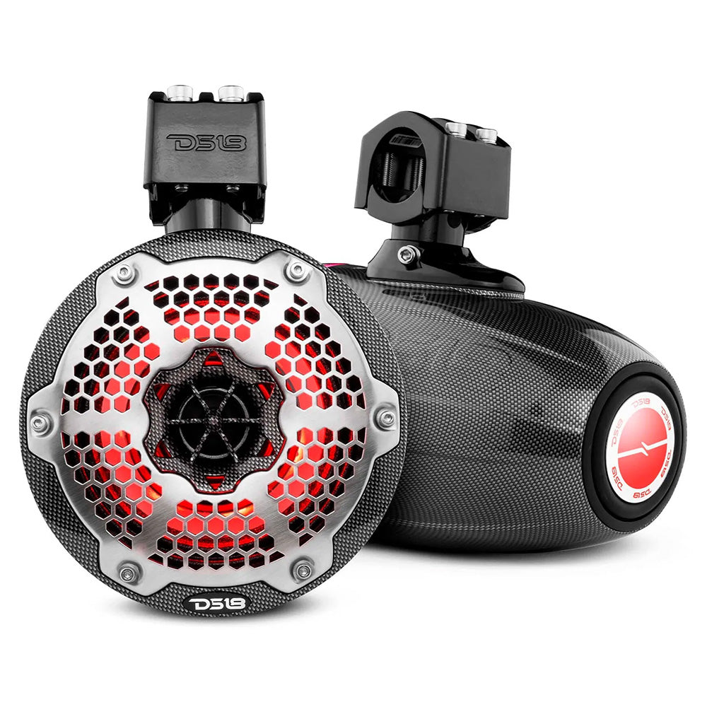 DS18 X Series HYDRO 65 2Way Wakeboard Pod Tower Speakers w15 Compression Driver RGB Lights 450W Black
