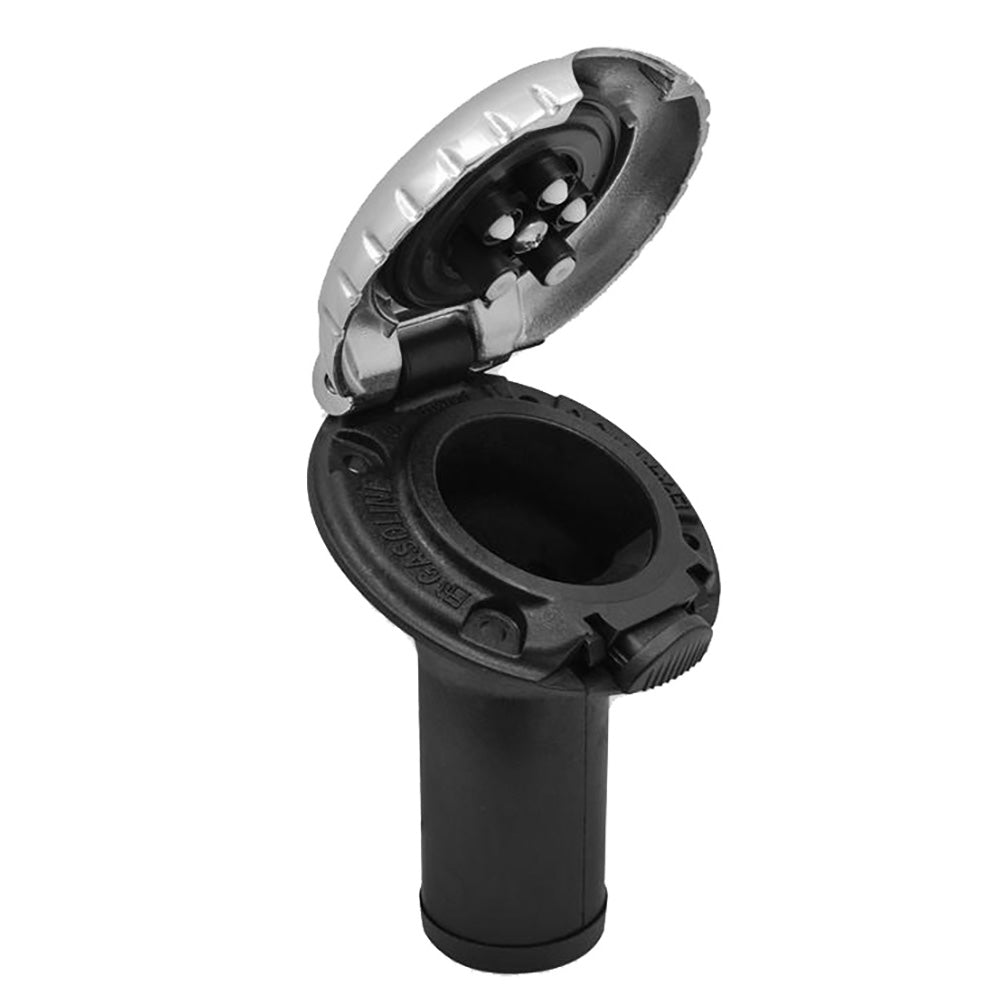 Attwood Deck Fill fCarbon Canister System Angled Body Scalloped Chrome Cap