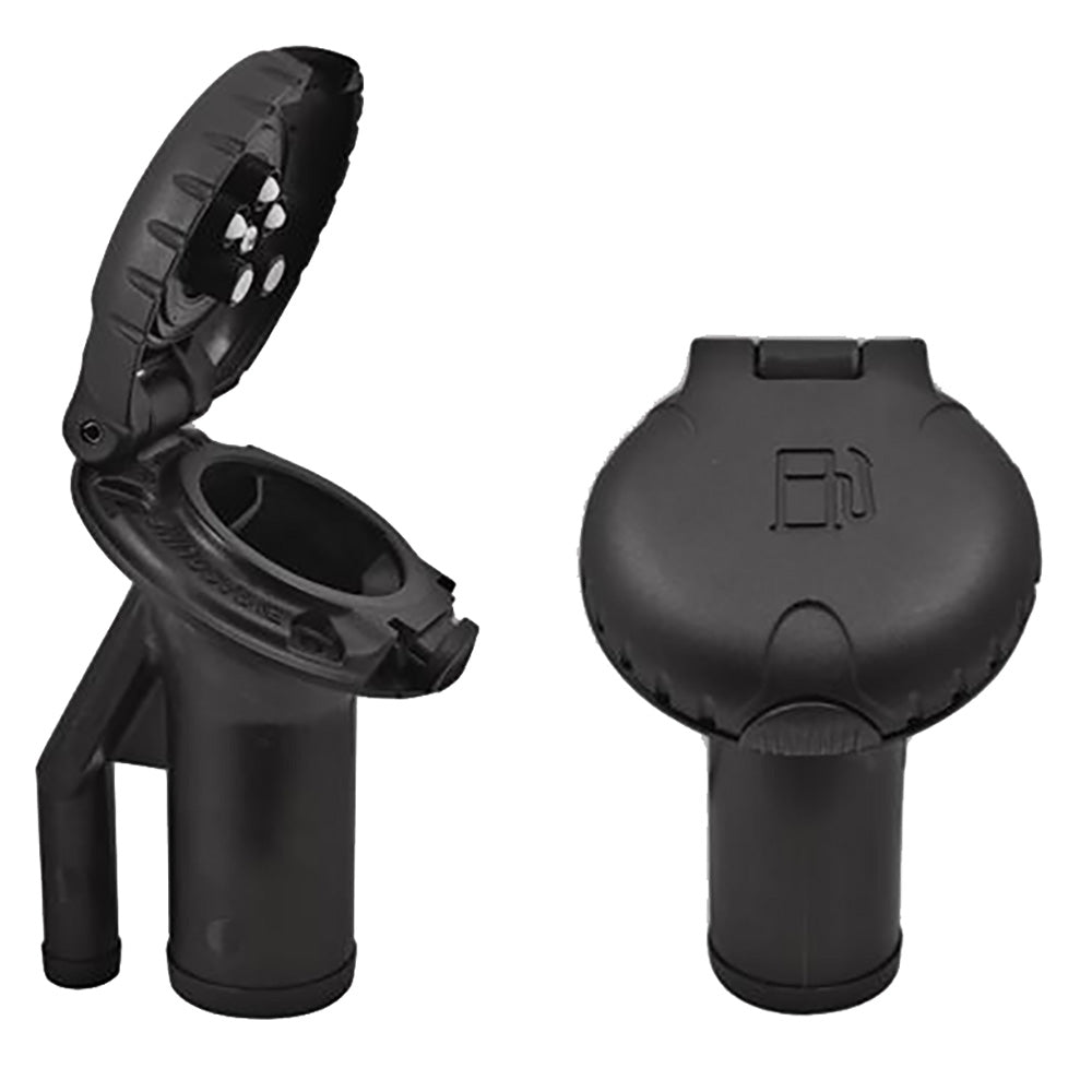 Attwood Deck Fill fPressure Relief Systems Angled Body Scalloped Black Plastic Cap