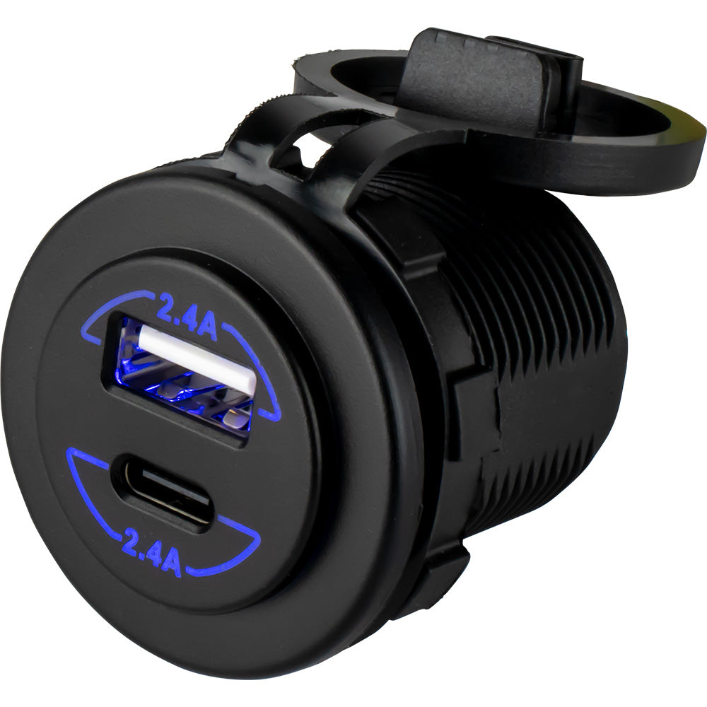 SeaDog Round Dual USB USBC Power Socket