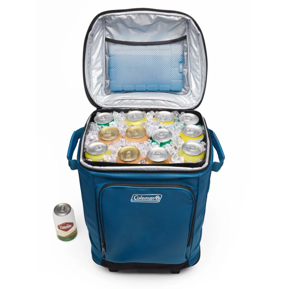 Coleman CHILLER 42Can SoftSided Portable Cooler wWheels Deep Ocean