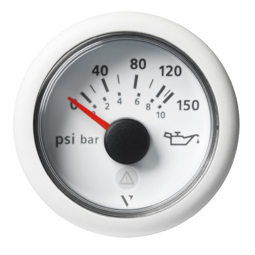 Veratron 52mm 2116 ViewLine Engine Oil Pressure Gauge 150 PSI White Dial Bezel