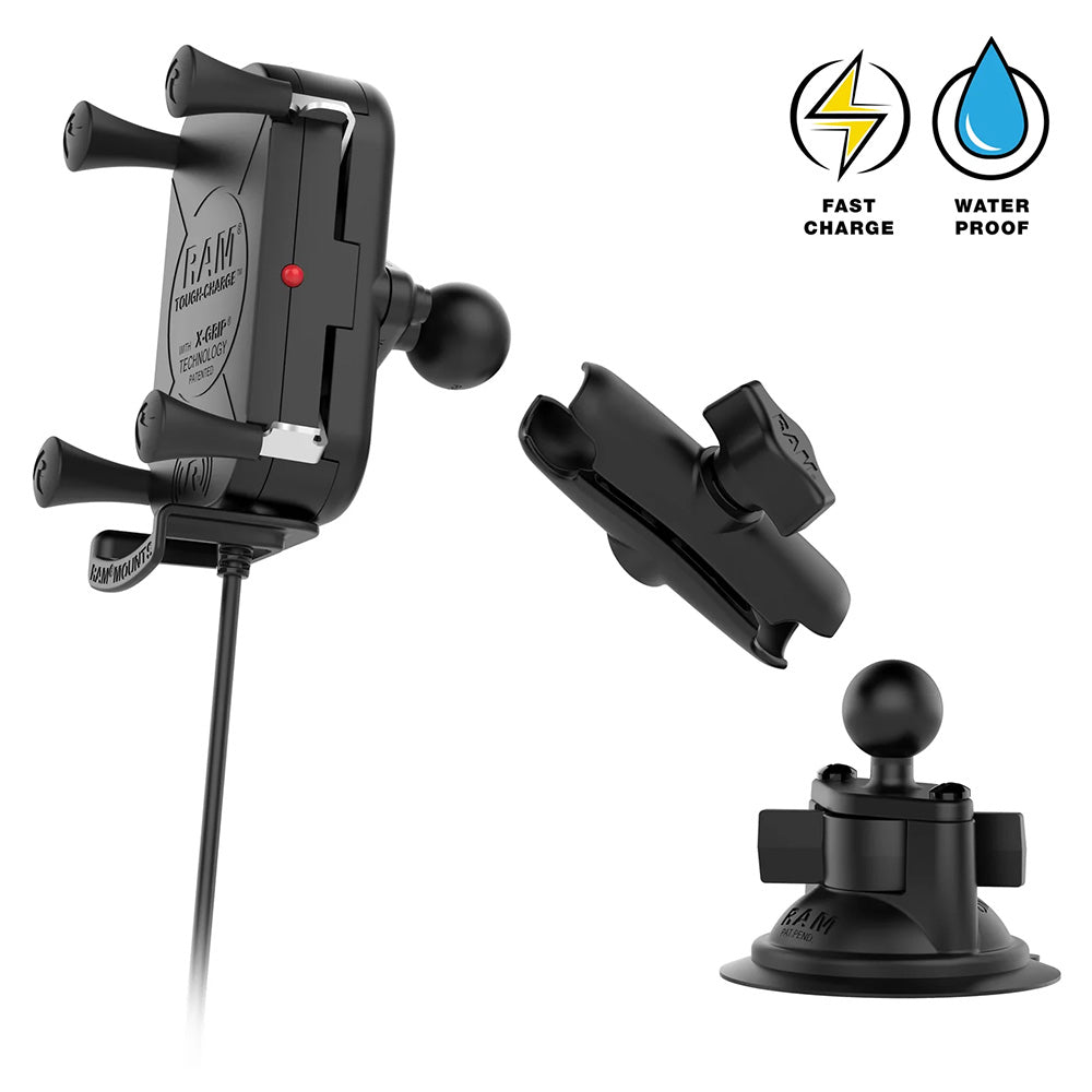RAM Mount RAM ToughCharge 15W Wireless Charging Suction Cup Mount