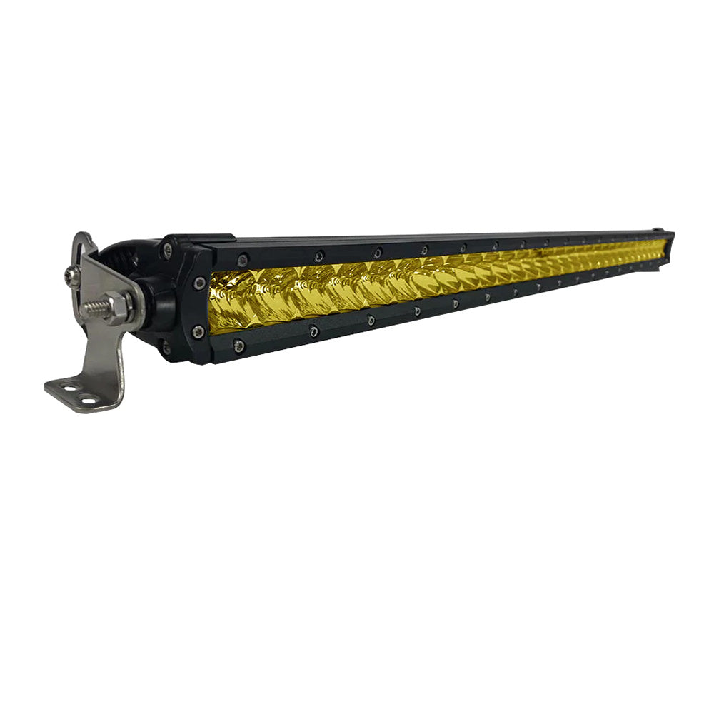 Black Oak 30 Yellow Lens Single Row LED Light Bar Combo Optics Black Housing Pro Series 30