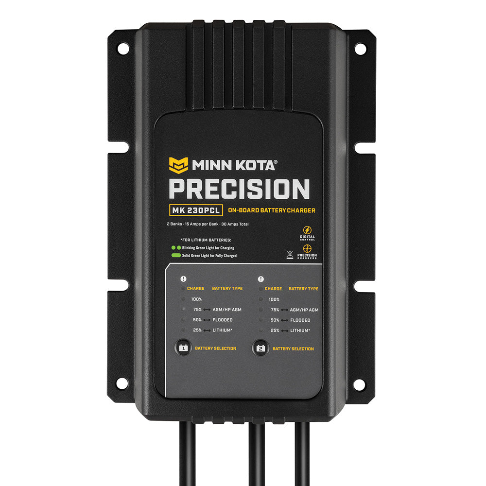 Minn Kota OnBoard Precision Charger MK230 PCL 2 Bank x 15 AMP LI Optimized Charger