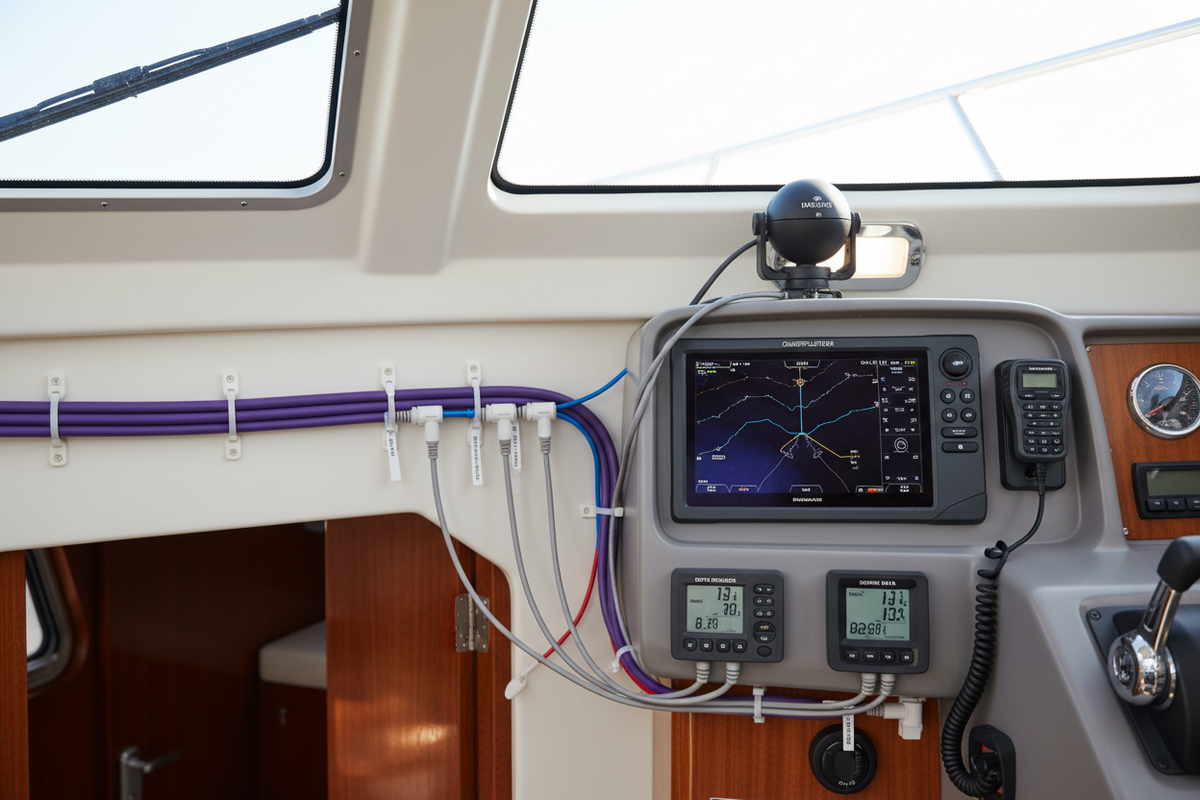 NEMA 2000 network on a boat.