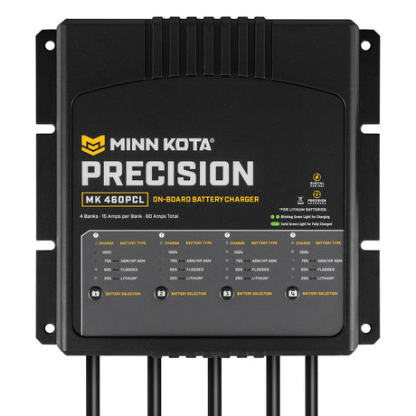 Minn Kota OnBoard Precision Charger MK460 PCL 4 Bank x 15 AMP LI Optimized Charger
