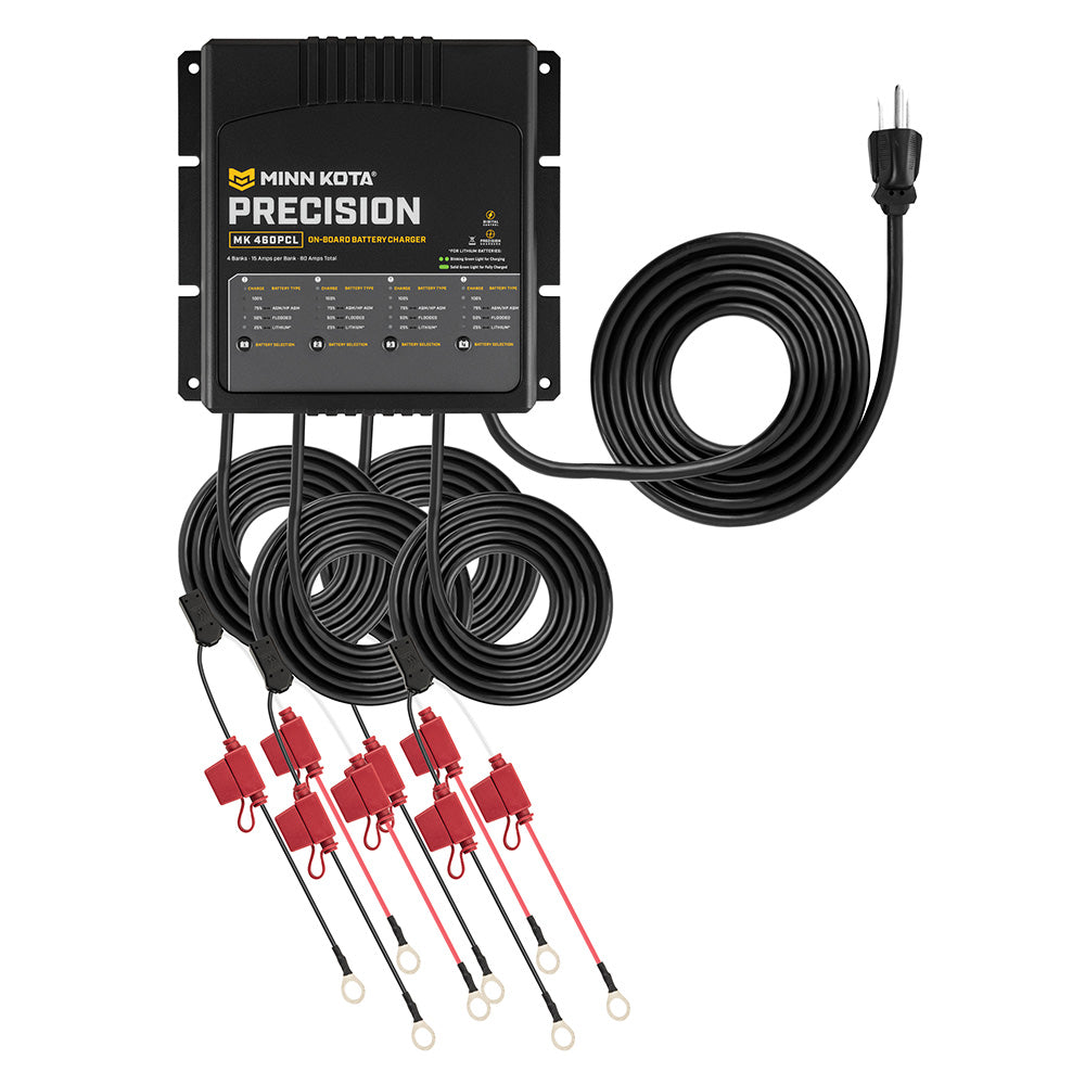 Minn Kota OnBoard Precision Charger MK460 PCL 4 Bank x 15 AMP LI Optimized Charger