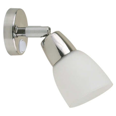Scandvik SS Reading Light wFrosted Glass Shade  1030V