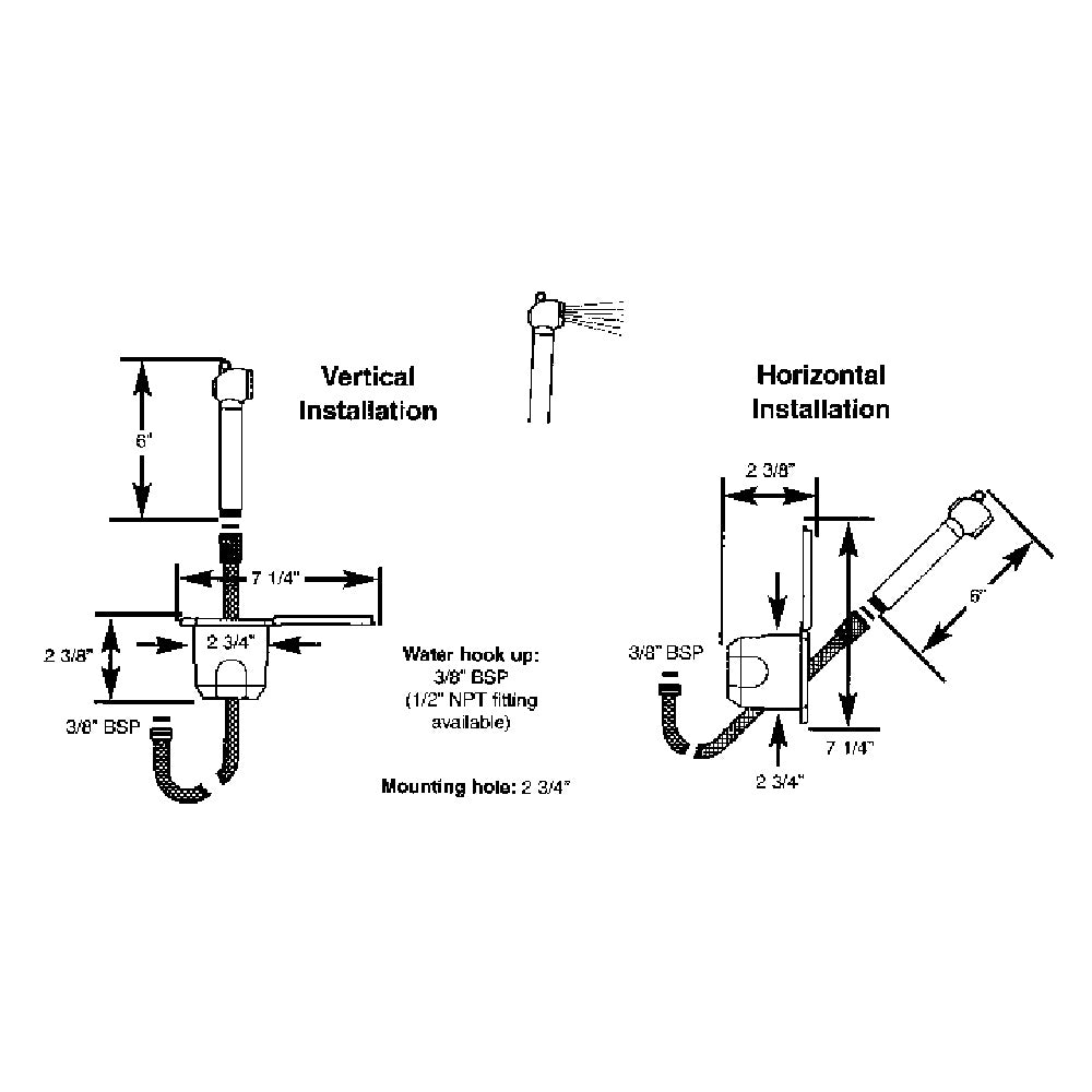 Scandvik Recessed Shower w6 White Hose  PushButton