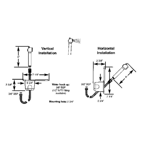 Scandvik Recessed Shower w6 White Hose  PushButton