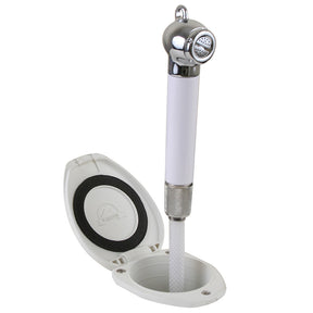 Scandvik Recessed Shower w6 White Hose  PushButton