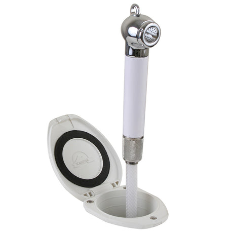 Scandvik Recessed Shower w6 White Hose  PushButton