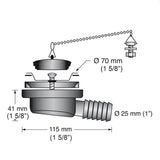 Scandvik Low Profile Drain Stopper  1 Outlet