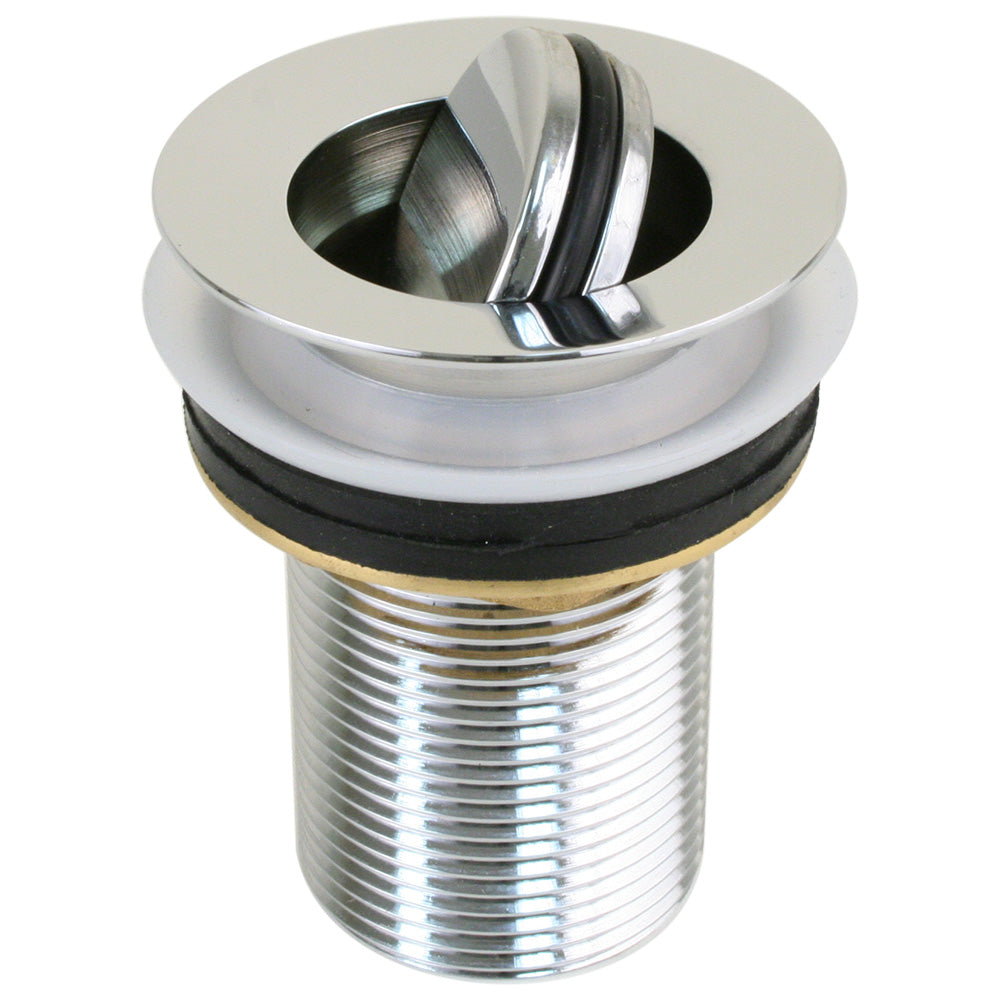 Scandvik Sink Drain wFlip Stopper  Chrome Plated Brass