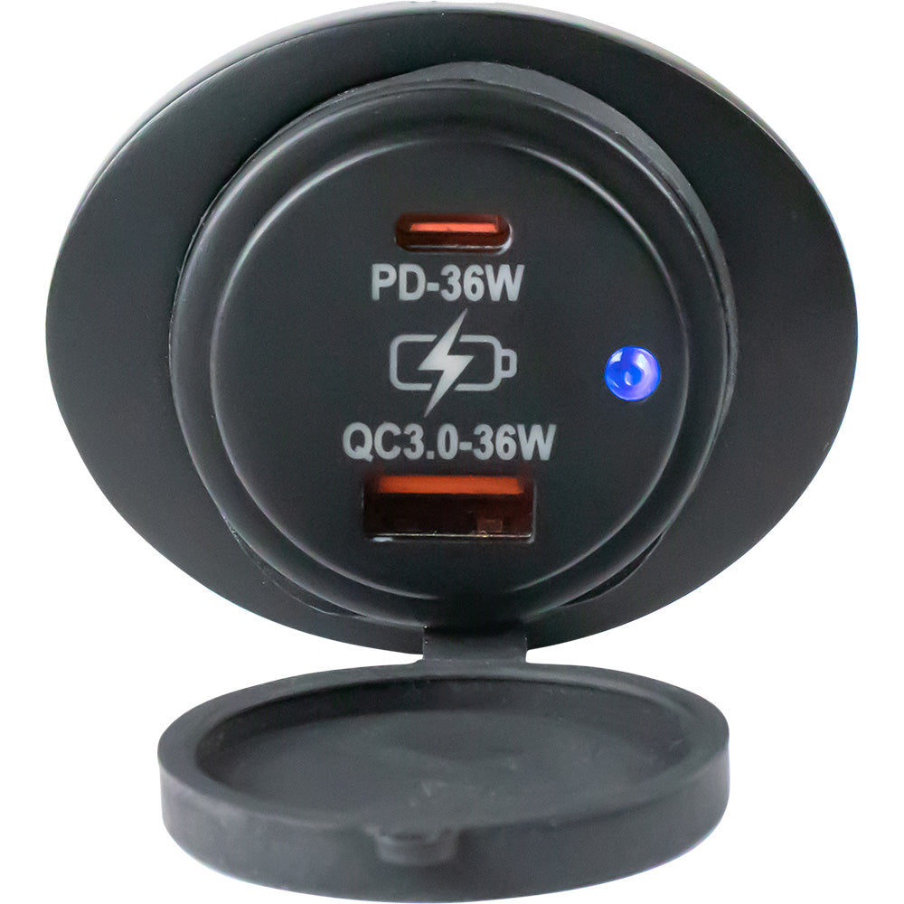 SeaDog Oval Surface Mount USB 30  USBC Power Socket