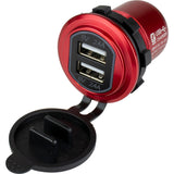 SeaDog Round Red Dual USB Charger w1 Quick Charge Port 