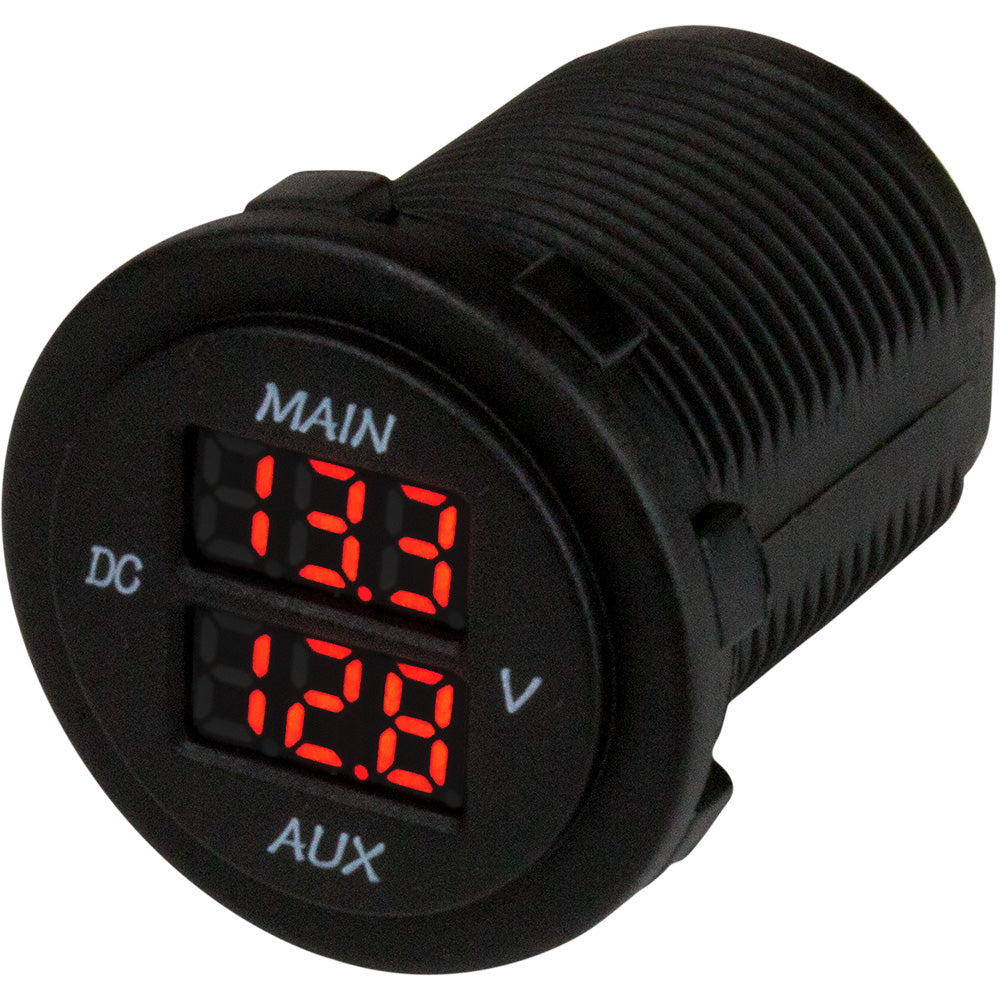 SeaDog Round Voltage Meter 5V15VDC wRainbow Dial